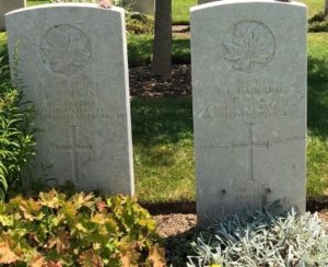 headstones of Canadian soldiers in France